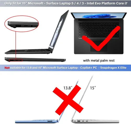 Miniatura 2 de Batianda Funda resistente para laptop Microsoft Surface 5 4/3ª pantalla táctil de 15 pulgadas con soporte plegable y cubierta de teclado, funda Rosa