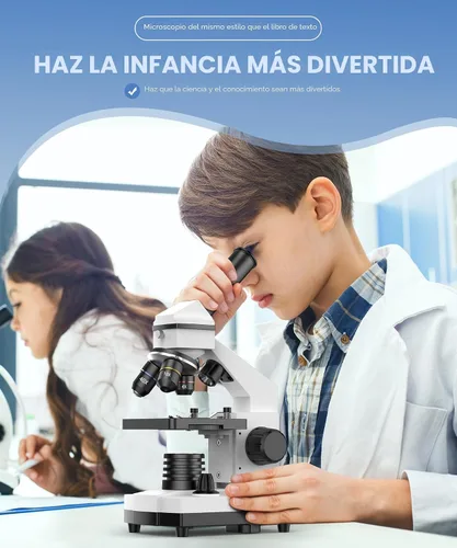 Miniatura 7 de PalliPartners Microscopio compuesto para adultos y estudiantes - Microscopio biológico de alta potencia 100X-2000X para estudiantes, laboratorio