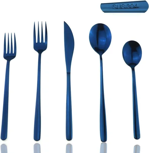 Miniatura 18 de JASHII Juego de cubiertos de acero inoxidable de 24 piezas con acabado brillante para 4 personas, cuchillo de cena, tenedor, cuchara, tenedor