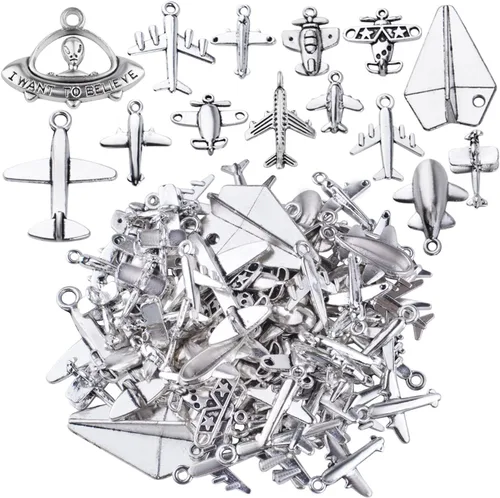 Miniatura 8 de BronaGrand Aircraft Airplane Charm, 100g Airplane Pendant Charms Alloy Jewelry Charms Craft Supplies for Jewelry DIY Earrings Necklace Bracelet