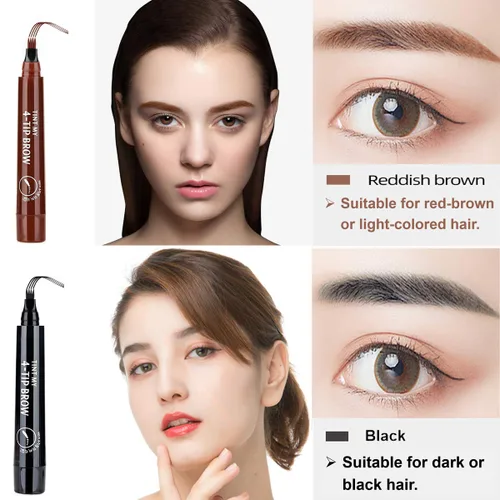 Miniatura 6 de 3 lápices de cejas negros para mujer, impermeables, de larga duración, lápiz de cejas Microblading para cejas fácil crear maquillaje natural de cejas