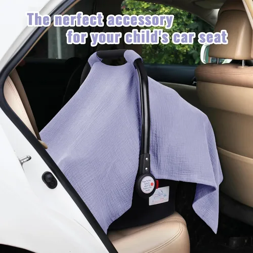 Miniatura 7 de Metplus Funda de muselina para asiento de automóvil para bebés, funda de cochecito de automóvil, fundas para cochecito de bebé para niños y niñas