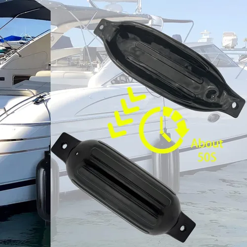 Miniatura 5 de ISURE MARINE Paquete de 4 fundas para parachoques de barcos (negro, varios tamaños)