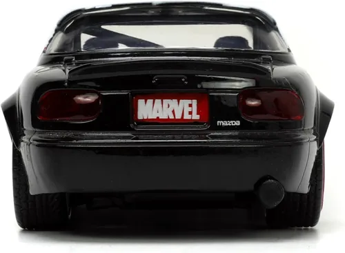 Miniatura 5 de Jada Marvel Avengers 1:32 1990 Mazda Miata - Auto fundido a presión y araña fantasma de 1.65 pulgadas, juguetes para niños y adultos