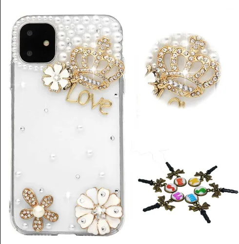 Miniatura 5 de Sparkle - Funda para teléfono compatible con Samsung Galaxy Z Flip 2 5G - Elegante - Funda 3D hecha a mano con diseño de diamantes de imitación