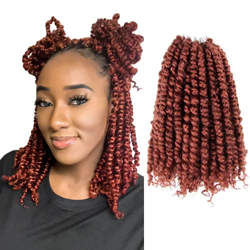 Miniatura 60 de BOHOBABE Cabello de Ganchillo Pre-retorcido Passion Twist de 14 Pulgadas Cabello Corto Ombré Gris Pre-enrollado de Ganchillo Passion Twist para Gris