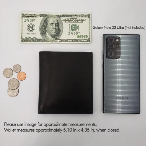 Miniatura 5 de ag wallets Cartera europea plegable de cuero genuino RFID para hombre Hipster 2 ventanas de identificación