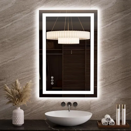 Miniatura 71 de LOAAO Espejo de Baño LED de 40"X32" con Luces, Antivaho, Regulable, Retroiluminación RGB + Iluminación Frontal, Espejo de Tocador de Baño
