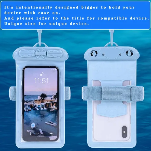 Miniatura 4 de Funda compatible con Alcatel TCL A1X A503DL impermeable bolsa seca (no película protectora de pantalla), nueva versión azul