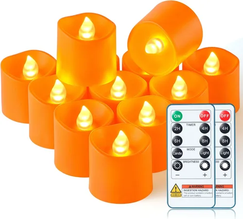 Miniatura 8 de Homemory Paquete de 24 Velas Sin Llama de Más de 400 Horas con Control Remoto, Velas Votivas LED con Temporizador de 2/4/6/8H, Luces de Té que