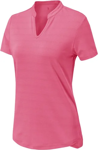 Miniatura 118 de Gopune Polo de golf con cuello en V para mujer, sin cuello, manga corta, ligera, de secado rápido, camisetas de tenis para correr