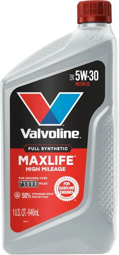 Valvoline Aceite de motor sintético completo de alto kilometraje con tecnología MaxLife 5W-30, 1 cuarto de galón