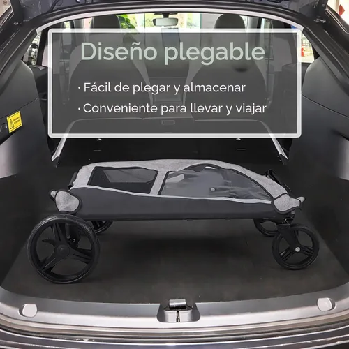 Miniatura 3 de Saudism Cochecito de perro para perros grandes y medianos, cochecito extra grande para mascotas, carro para perros para 2 perros, diseño plegable