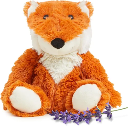 warmies Animales de Peluche con Peso y Aptos para Microondas, Zorro - Animal de Peluche Calentable para Calor y Comodidad - Lindos Juguetes de Felpa