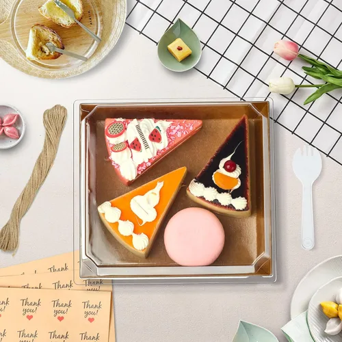 Miniatura 7 de Paquete de 50 cajas de charcutería con tapas transparentes, mini caja de charcutería de 5 pulgadas, cajas de panadería, cajas de postre, recipientes
