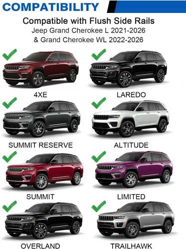 Miniatura 2 de Wonderdriver Barras transversales de techo compatibles con Jeep Grand Cherokee L 2021-2026 y Grand Cherokee WL 2022-2026, barras transversales