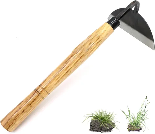 Miniatura 8 de Kana Hoe 217 Herramienta de jardín japonesa - Azada de mano/hoz es perfecta para deshierbar y cultivar. El borde de la hoja es muy afilado., Beige-a