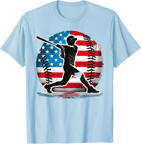 Miniatura 21 de Camiseta de jugador de béisbol estadounidense con bandera de Estados Unidos