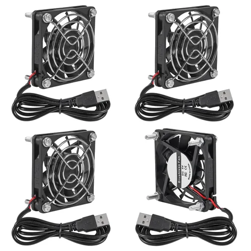 Miniatura 9 de 2 unids USB Fan DC 5V 8025 80MM Ventilador de enfriamiento 3.150x3.150x0.984 in USB Ventilador Comptuter Case CPU Ventilador de refrigeración