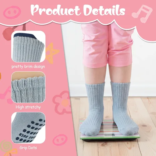 Miniatura 4 de 6/8 Pairs Toddler Baby Grippy Socks, Cute Seamless Non Slip Grip Ankle Socks for Toddler Girls Boys Kids, 1-5 Y