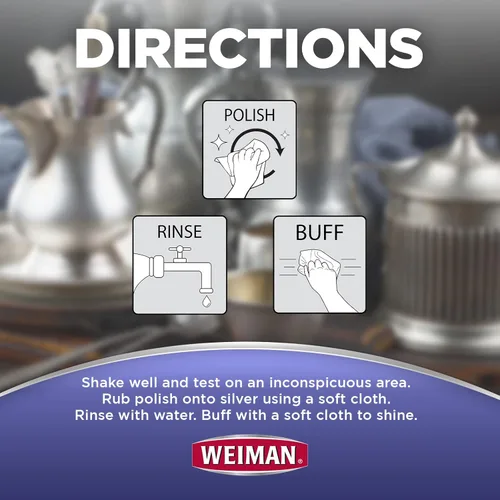 Miniatura 4 de Weiman Silver Cream Cleaner 3 en 1, Tecnología Anti-Deslustre, Limpia, Pule, Abrillanta y Restaura de Forma Segura, Elimina y Previene el Deslustre