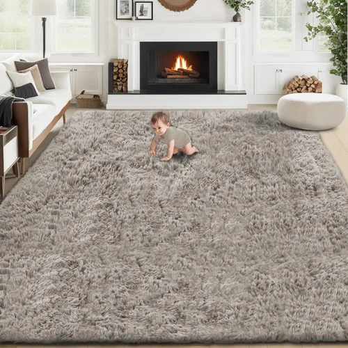 Miniatura 30 de Alfombra de pasillo 2x6 para dormitorio: Alfombras suaves de pelo largo lavables, pequeña alfombra de interior de felpa difusa para pasillo, junto a