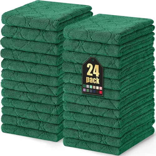 Miniatura 25 de Homaxy - Paquete de 12 trapos de cocina (10 x 10 pulgadas, morado), de terciopelo coral, supersuaves y absorbentes, de secado rápido, paño