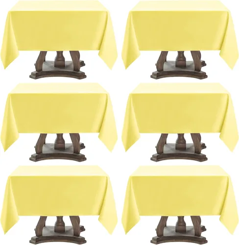 Miniatura 28 de Manteles rectangulares de 60 x 120 pulgadas, paquete de 2 manteles negros para 6 pies, lavables, decorativos, de lino y poliéster, para mesa