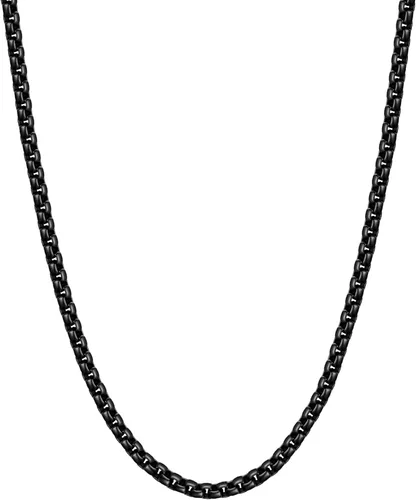 Fiusem Cadena de caja de tono plateado para hombres, collares de cadena para hombres, mujeres y niños, 22.5340.197 in