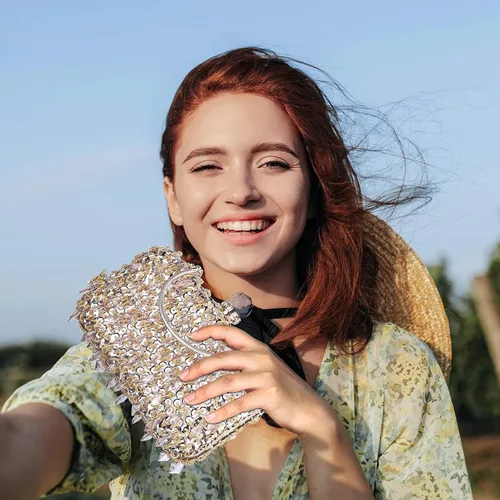 Miniatura 6 de UBORSE Bolso de noche con lentejuelas brillantes de diamantes de imitación para mujer, estilo vintage, con cuentas de cristal, para cóctel, fiesta