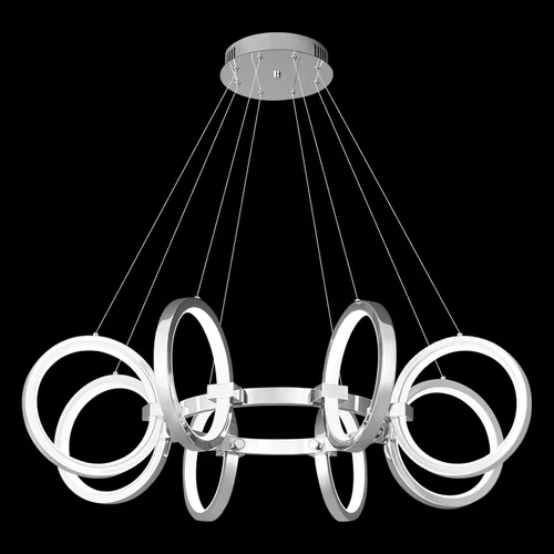 Miniatura 9 de Moderno candelabro LED regulable redondo, lámparas colgantes de 8 anillos, lámparas colgantes ajustables para cocina, isla, sala de estar, comedor