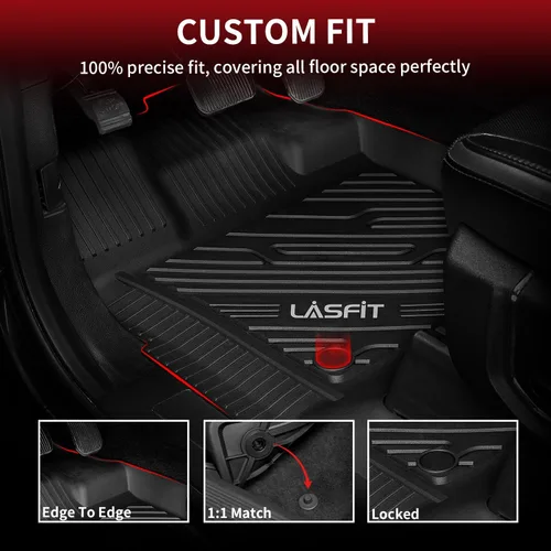 Miniatura 3 de LASFIT Alfombrillas delanteras para Ford F-150 2015-2026 F150 Lightning 2022-2025 SuperCrew & Super Cab Alfombra para todo tipo de clima, tapetes