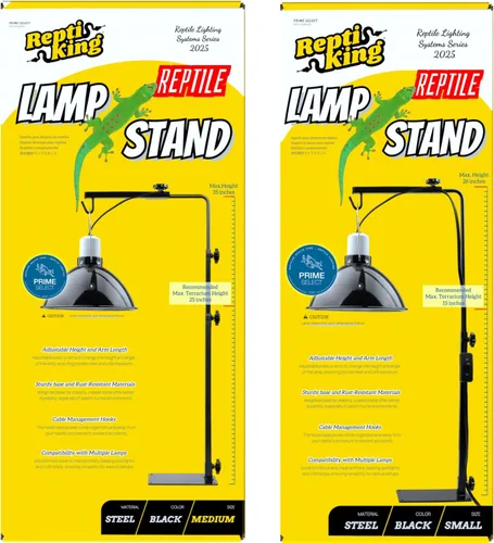 Miniatura 6 de Soporte de lámpara de reptil, soporte de lámpara de calor ajustable de 35 pulgadas, soporte de terrario para sostener lámpara de reptiles