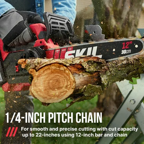 Miniatura 4 de SKIL PWR CORE 40 Kit de motosierra sin escobillas de 40 V 12 pulgadas con mango superior que incluye batería de 2.0 Ah y cargador-TH1200C-11