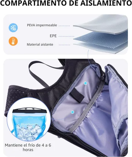 Miniatura 3 de Blue Quartz Mochila de hidratación con bolsa de agua de 2 L, mochila de agua de senderismo para mujeres y hombres, mochila ligera de ciclismo