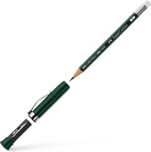 Miniatura 2 de Faber-Castell Perfect Pencil Castell 9000 en caja de regalo - Lápiz #2 con sacapuntas incorporado y extensor Escribe, afila, borra y protege