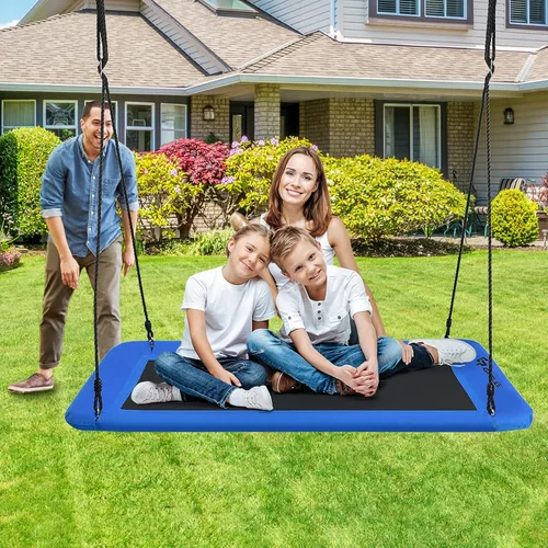 Miniatura 8 de Goplus Columpio de árbol de plataforma gigante de 60 pulgadas para niños y adultos, columpio rectangular ajustable para interiores y exteriores