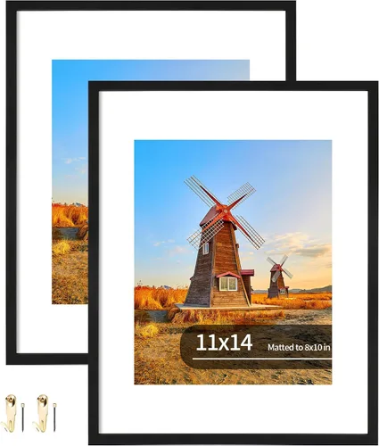Miniatura 200 de Hongkee - Juego de 2 marcos de fotos, HK042515-MD5.5X8.5-BK(2PK)