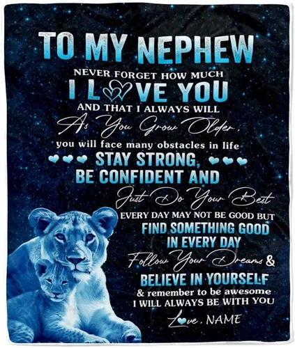 Miniatura 24 de Manta personalizada con texto en inglés «To My Nephew from Aunt Uncle Auntie I Love You Hugs» (texto en inglés) con texto en inglés «To My Nephew»
