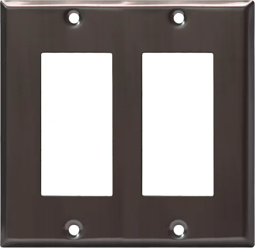 Miniatura 12 de ENERLITES Placa de pared metálica decorativa para receptáculo o interruptor, acero inoxidable 201, resistente a la corrosión, tamaño 2-Gang 4.50" x