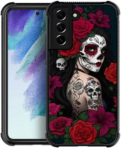 Miniatura 66 de Funda compatible con Samsung Galaxy S22 Ultra, diseño de calavera de dedo medio, diseño increíble a prueba de golpes, antiarañazos, carcasa trasera