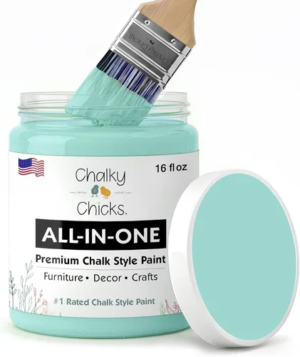 Miniatura 132 de Chalky Chicks - Pintura mate a la tiza, no requiere lijado, 4 onzas líquidas, color gris oscuro (Gun Metal Gray), para muebles, pintura sin Gris