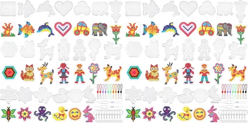 Miniatura 7 de 20 piezas de 5 mm de tableros de cuentas de fusibles, tableros de clavijas de plástico transparente con forma de animales, bandeja de manualidades