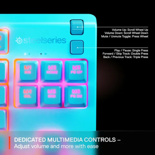 Miniatura 6 de SteelSeries Apex 3 TKL Aqua RGB Gaming Keyboard — Tenkeyless Compact Form Factor — 8-Zone RGB Illumination — Water and Dust Resistant