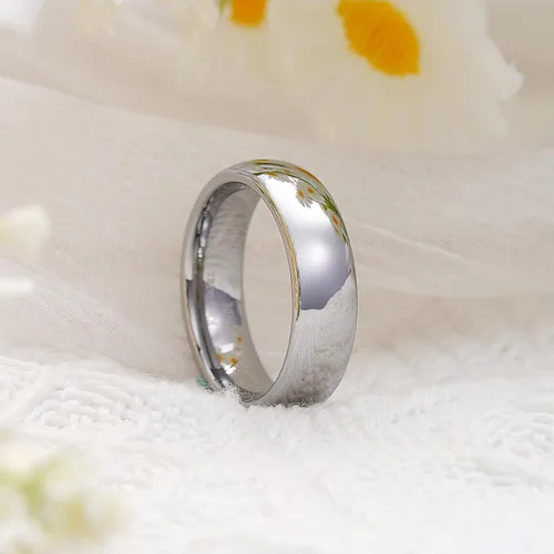 Miniatura 76 de King Will Alianza de boda de carburo de tungsteno para hombres y mujeres, anillos de promesa para parejas abovedados de alto pulido