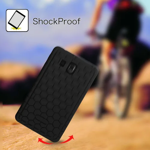 Miniatura 5 de Fintie Funda de silicona para Samsung Galaxy Tab A 7.0, [serie Honey Peine] ligera [antideslizante] a prueba de golpes [apta para niños] para Negro