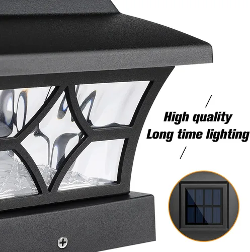 Miniatura 7 de VOLISUN Luces Solares para Postes Exteriores, Luces Solares para Postes de Valla de 4x4 Vinilo/Madera, Luz Solar Negra Impermeable para Poste