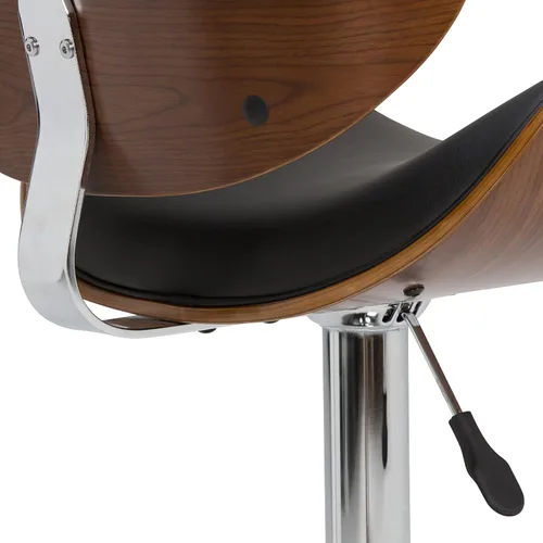 Miniatura 5 de SIMPLIHOME Marana - Taburete de bar giratorio ajustable, altura del asiento de 37 a 45 pulgadas, taburete tapizado en piel sintética vegana negra