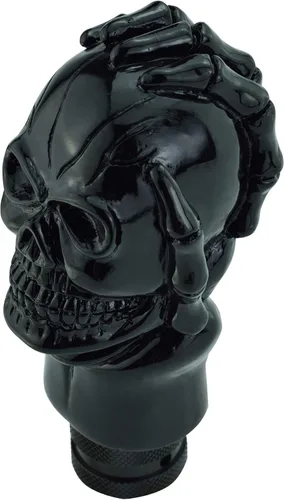 Miniatura 9 de Abfer Pomo de palanca de cambios con forma de calavera, divertido pomo de palanca de cambios para automóvil, mango de palanca de cambios de Blanco