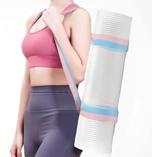 Miniatura 6 de Paquete de 2 correas para esterilla de yoga para llevar, soporte para esterilla de yoga, arnés ajustable para esterilla de yoga Negro + Turquesa